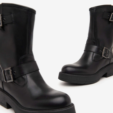 Nero Giardini Stivaletti Biker Donna  Pelle Nero I411980D NERO 100 Nero Giardini 