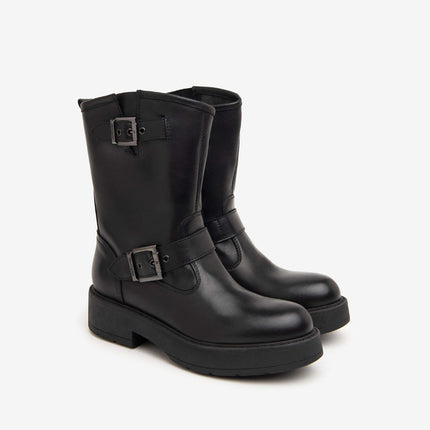 Nero Giardini Stivaletti Biker Donna  Pelle Nero I411980D NERO 100 Nero Giardini 