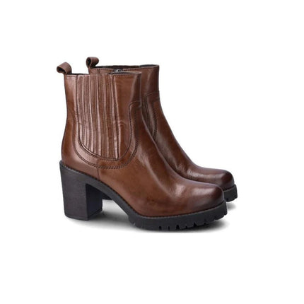 Stivaletti Donna Tacco Largo Pelle Marrone WH238H52P GOBI BROWN Vueva 
