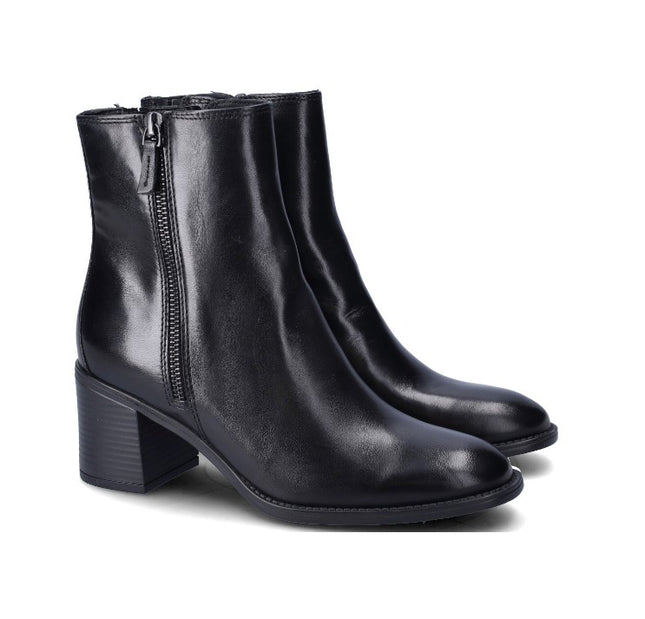 Stivaletti Donna con Tacco in Pelle Nero WH476H03P ROMA BLACK Vueva 