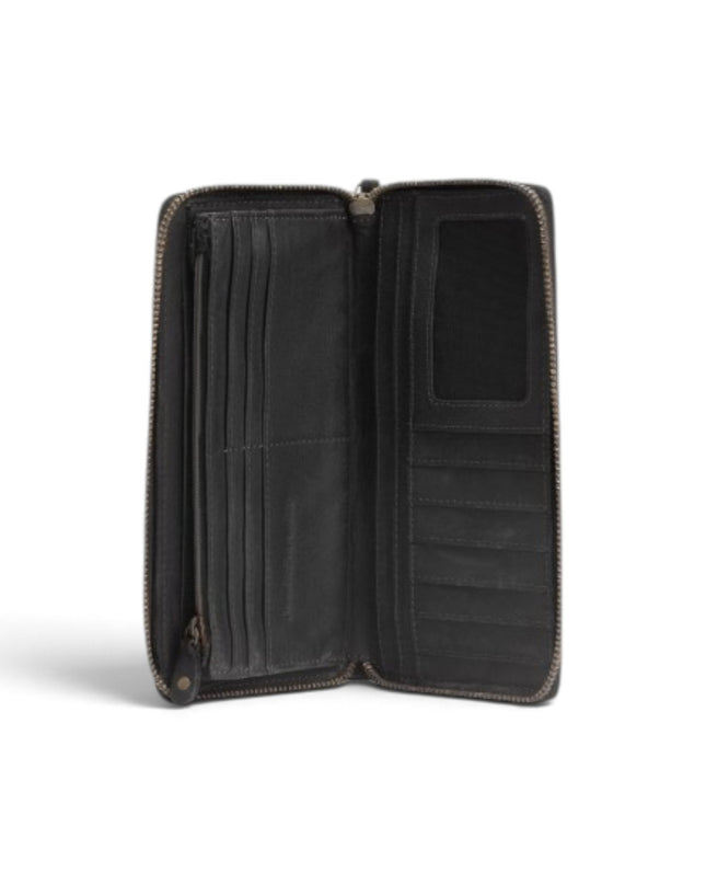 Biba Portafogli Donna Lungo con Zip in Pelle Nera BT10 BOSTON BLACK Biba 