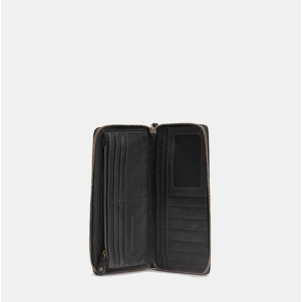 Biba Portafogli Donna Lungo con Zip in Pelle Nera BT10 BOSTON BLACK Biba 