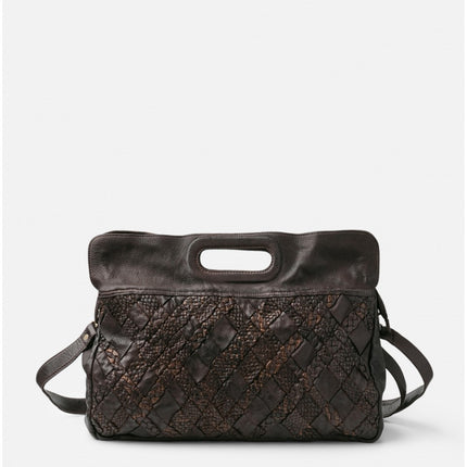 Biba Borsa Cartella Donna con Tracolla in Pelle Marrone KAN1L KANAB DARK BROWN Biba 