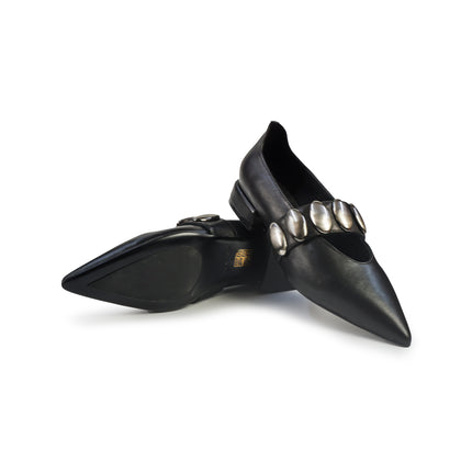 Ballerine Bruno Premi a Punta con Borchie in Pelle Nero BM0107 CIN ALIA BLACK Bruno Premi 