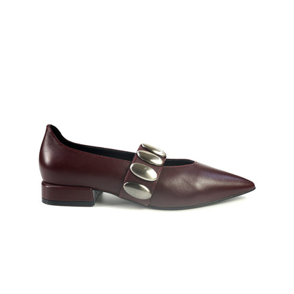 Ballerine Bruno Premi a Punta con Borchie in Pelle Bordo BM0107 CIN ALIA BURGUNDY Bruno Premi 