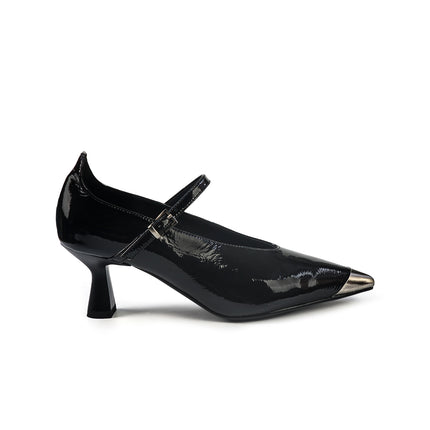 Decollete con Cinturino Bruno Premi a Punta in Vernice Nero BM0402 OLI VET BLACK Bruno Premi 