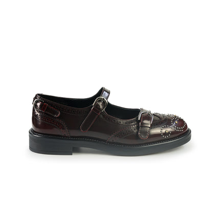 Ballerine Bruno Premi con Cinturini Monogramma e Borchie in Pelle Cherry BM1806 LIV BEA CHERRY Bruno Premi 