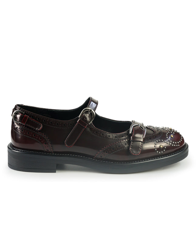 Ballerine Bruno Premi con Cinturini Monogramma e Borchie in Pelle Cherry BM1806 LIV BEA CHERRY Bruno Premi 