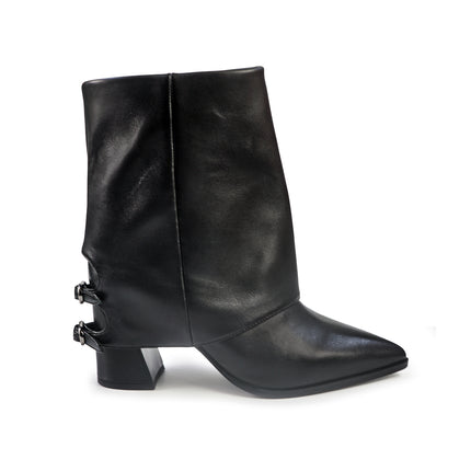Mezzo Stivale con Risvolto Bruno Premi a Punta in Pelle Nero BM2604 ILO SUAMI BLACK Bruno Premi 