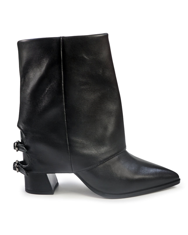 Mezzo Stivale con Risvolto Bruno Premi a Punta in Pelle Nero BM2604 ILO SUAMI BLACK Bruno Premi 