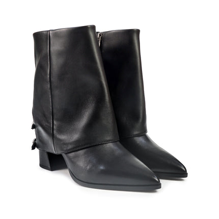 Mezzo Stivale con Risvolto Bruno Premi a Punta in Pelle Nero BM2604 ILO SUAMI BLACK Bruno Premi 