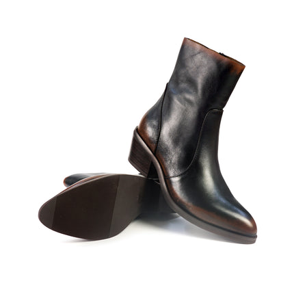 Stivaletti Bruno Premi con Tacco Tex in Pelle Nero Cuoio BM5603 TAE EA CUOIO Bruno Premi 