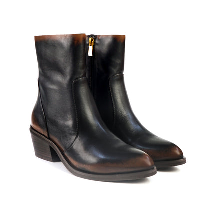 Stivaletti Bruno Premi con Tacco Tex in Pelle Nero Cuoio BM5603 TAE EA CUOIO Bruno Premi 