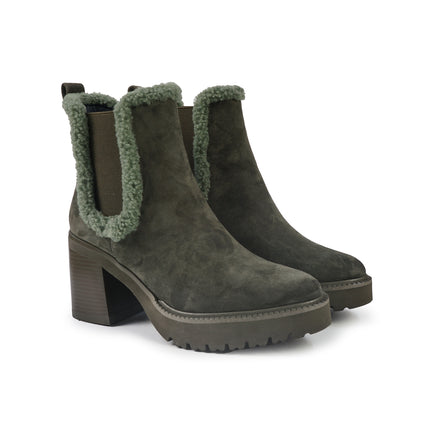 Callaghan Stivaletti Chelsea Donna con Tacco e Plateau in Camoscio Foresta 679969 SING FOREST Callaghan 