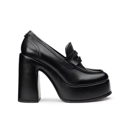 Mocassini Cult Donna con Tacco e Plateau in Pelle Nero CLW4101 BJORK BLACK Cult 