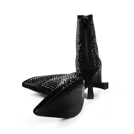 Exe Stivaletti Strass Gioiello Tacco Alto Nero LAMINA 222 BLACK Exe 