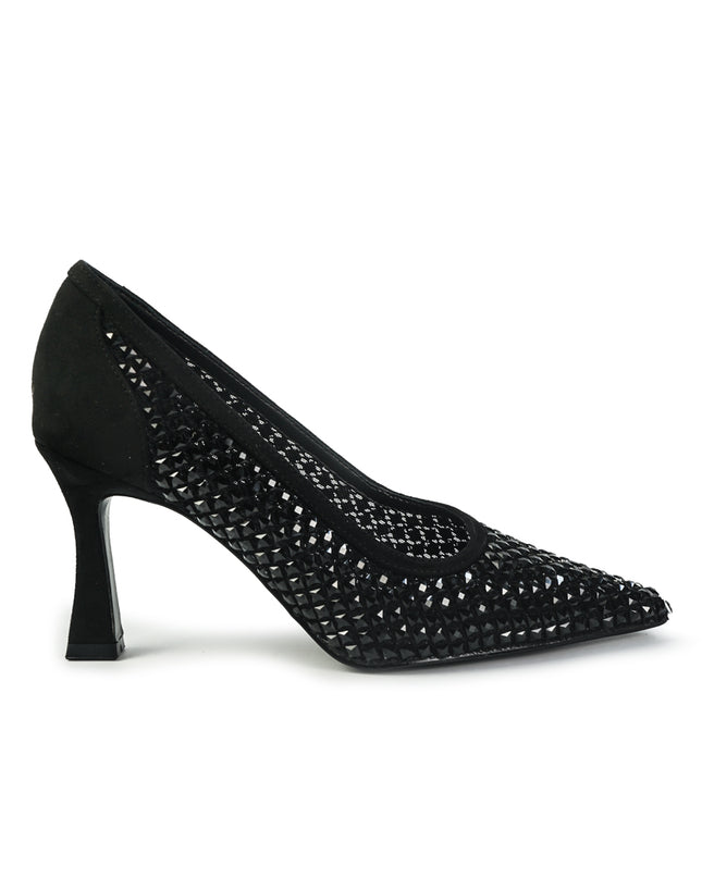 Exe Decollete Strass Gioiello Tacco Alto Nero LAMINA 255 BLACK Exe 