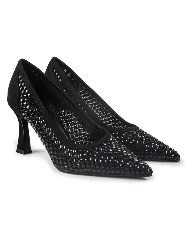 Exe Decollete Strass Gioiello Tacco Alto Nero LAMINA 255 BLACK Exe 
