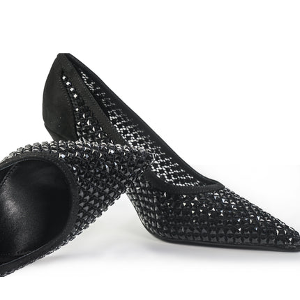 Exe Decollete Strass Gioiello Tacco Alto Nero LAMINA 255 BLACK Exe 