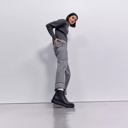 FitFlop Stivaletti Donna con Zip in Pelle Nero E2Z IQ-COMFF BLACK FitFlop 