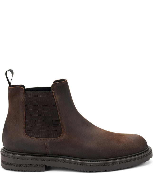 Frau Stivaletti Chelsea Uomo in Camoscio Marrone 74A4 RUSTIC BROWN Frau 