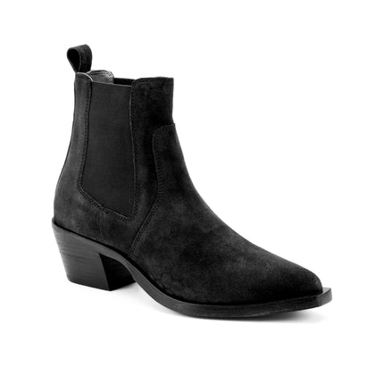 Frau Stivaletti Texani Camperos Chelsea in Camoscio Nero 76A3 ANTE BLACK Frau 