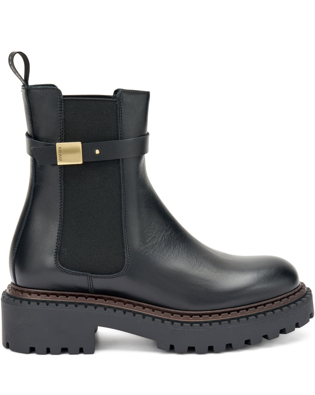 Stivaletti Frau Chelsea Donna in Pelle Nero 78L4 TRESOR BLACK Frau 