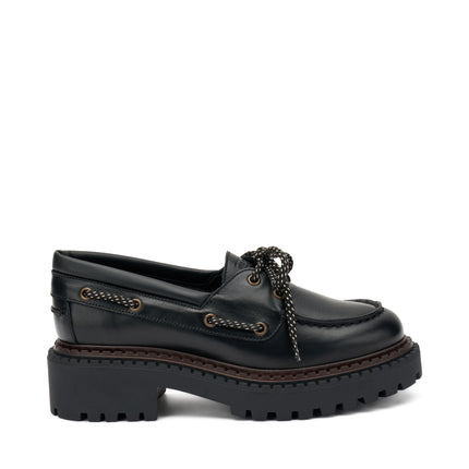 Frau Mocassini Barca Donna in Pelle Nero 78L6 TRESOR BLACK Frau 