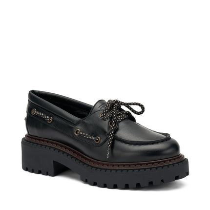 Frau Mocassini Barca Donna in Pelle Nero 78L6 TRESOR BLACK Frau 