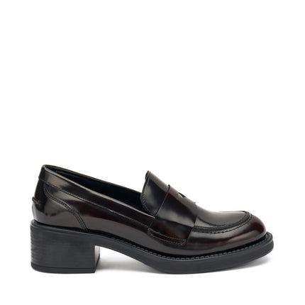 Frau Mocassini Donna con Tacco in Pelle Bordo 82U1 BRUSH BORDO Frau 