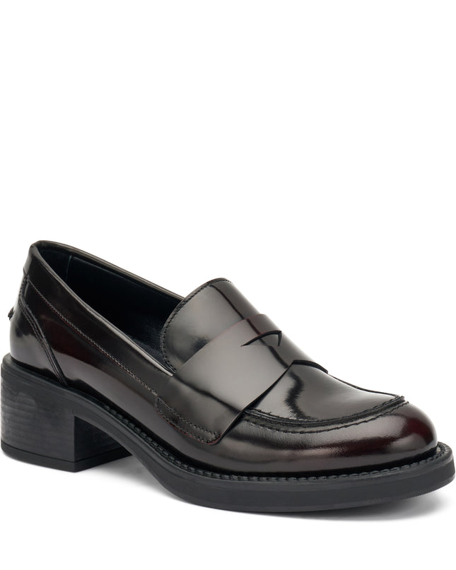 Frau Mocassini Donna con Tacco in Pelle Bordo 82U1 BRUSH BORDO Frau 