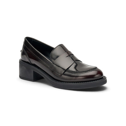 Frau Mocassini Donna con Tacco in Pelle Bordo 82U1 BRUSH BORDO Frau 