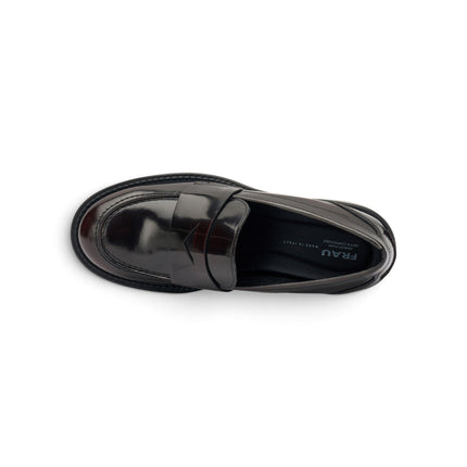 Frau Mocassini Donna con Tacco in Pelle Bordo 82U1 BRUSH BORDO Frau 