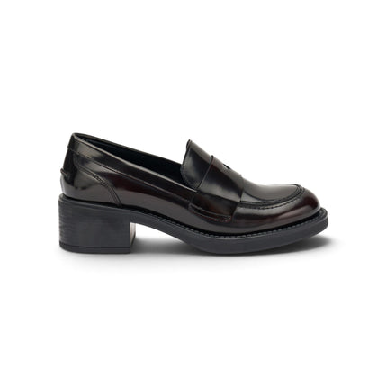 Frau Mocassini Donna con Tacco in Pelle Bordo 82U1 BRUSH BORDO Frau 