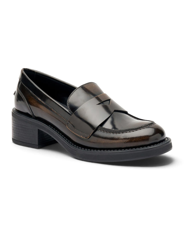 Frau Mocassini Donna con Tacco in Pelle Tortora 82U1 BRUSH TORTORA Frau 