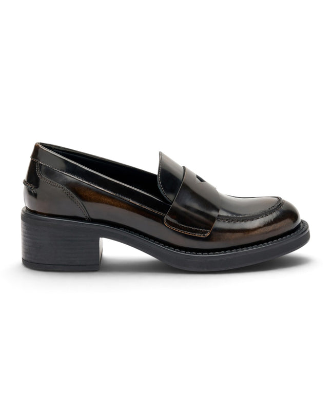 Frau Mocassini Donna con Tacco in Pelle Tortora 82U1 BRUSH TORTORA Frau 