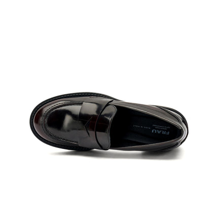 Frau Mocassini Donna con Tacco in Pelle Tortora 82U1 BRUSH TORTORA Frau 
