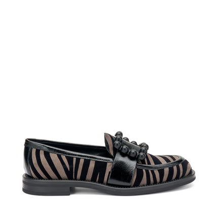 Mocassini Frau Donna in Pelle Zebra Animalier con Fibbia 90E3 VELVET ANIMALIER Frau 