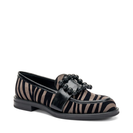 Mocassini Frau Donna in Pelle Zebra Animalier con Fibbia 90E3 VELVET ANIMALIER Frau 