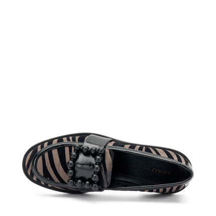 Mocassini Frau Donna in Pelle Zebra Animalier con Fibbia 90E3 VELVET ANIMALIER Frau 