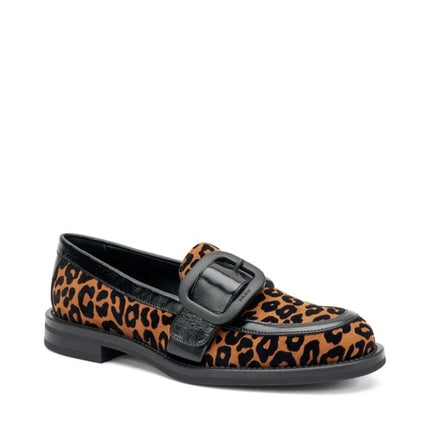 Mocassini Frau Donna in Pelle Leopardo Animalier con Fibbia 90E3 VELVET LEO Frau 