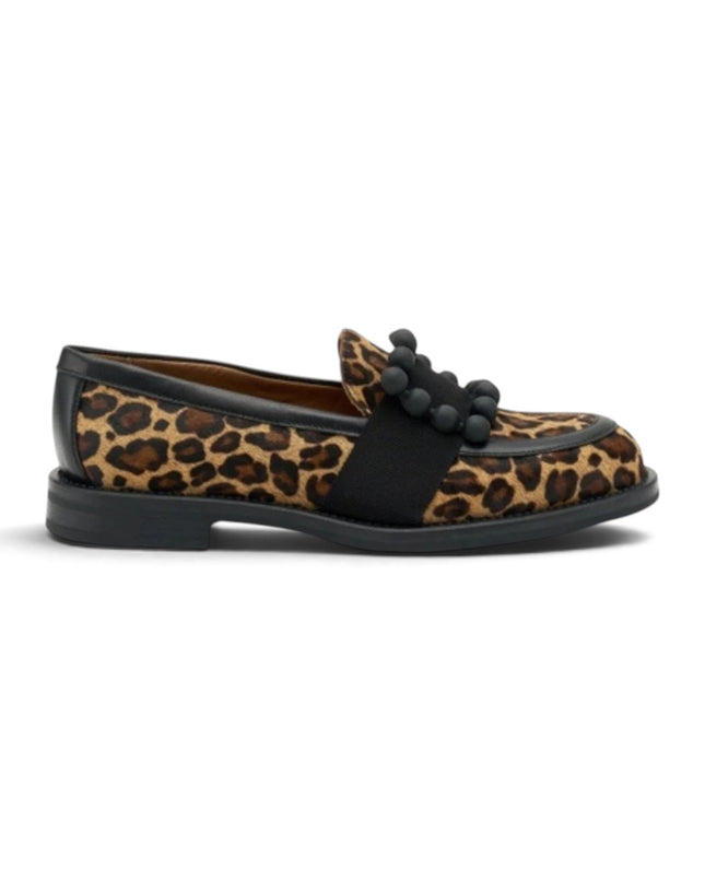 Mocassini Frau Donna in Pelle Leopardo Animalier con Fibbia 90E3 VELVET LEO Frau 