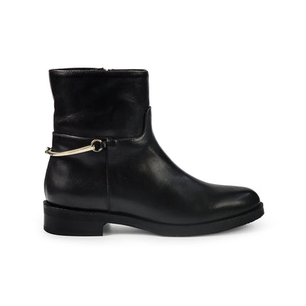 Gianni Crasto Stivaletti Donna Tacco Basso con Sperone in Pelle Nero 2073 BLACK Gianni Crasto 