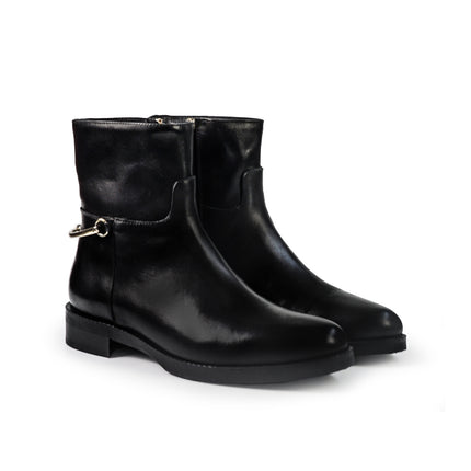 Gianni Crasto Stivaletti Donna Tacco Basso con Sperone in Pelle Nero 2073 BLACK Gianni Crasto 