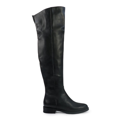 Gianni Crasto Stivale Donna in Pelle Nera con Tacco Basso e Gambale Alto Sopra il Ginocchio 2074 BLACK Gianni Crasto 