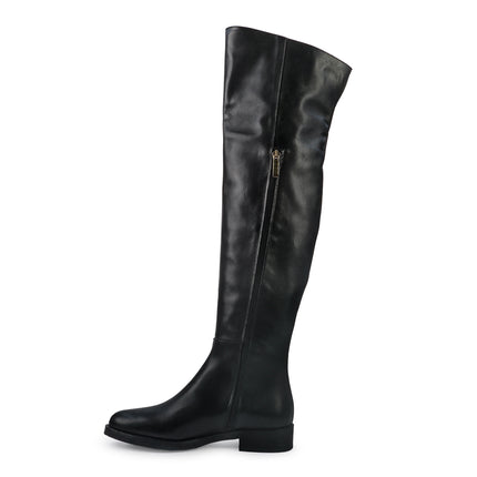 Gianni Crasto Stivale Donna in Pelle Nera con Tacco Basso e Gambale Alto Sopra il Ginocchio 2074 BLACK Gianni Crasto 