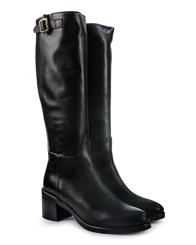 Gianni Crasto Stivale Donna in Pelle Nera con Tacco Medio 2559G BLACK Gianni Crasto 