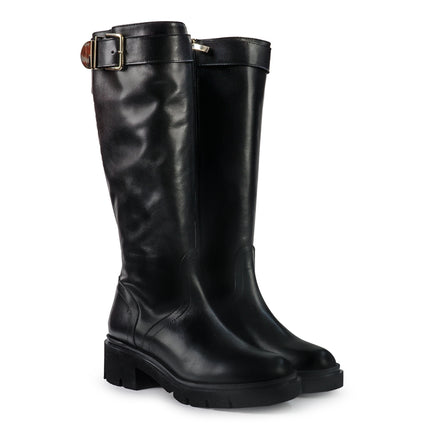 Gianni Crasto Stivale Donna in Pelle Nera con Tacco Medio e Fibbia 7022 BLACK Gianni Crasto 