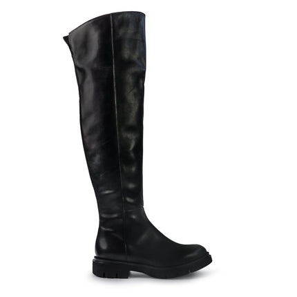 Gianni Crasto Stivale Donna in Pelle Nera con Tacco Medio e Gambale Alto Sopra il Ginocchio 7695 BLACK Gianni Crasto 
