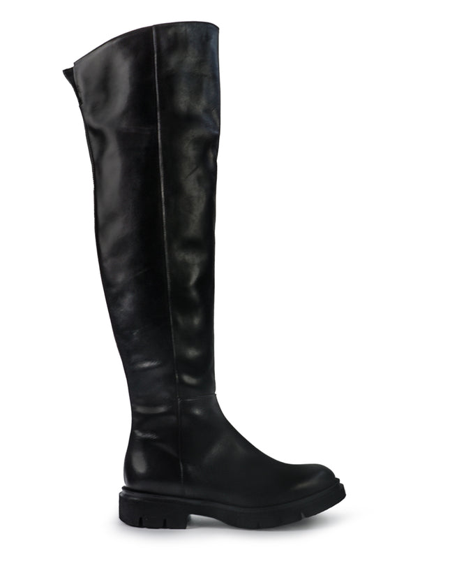 Gianni Crasto Stivale Donna in Pelle Nera con Tacco Medio e Gambale Alto Sopra il Ginocchio 7695 BLACK Gianni Crasto 